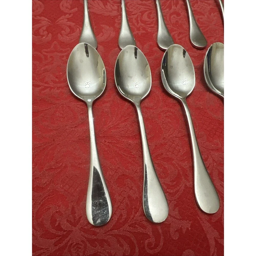 Artaste RAIN Teaspoons 18/10 Stainless Flatware Lot of 10 Glossy